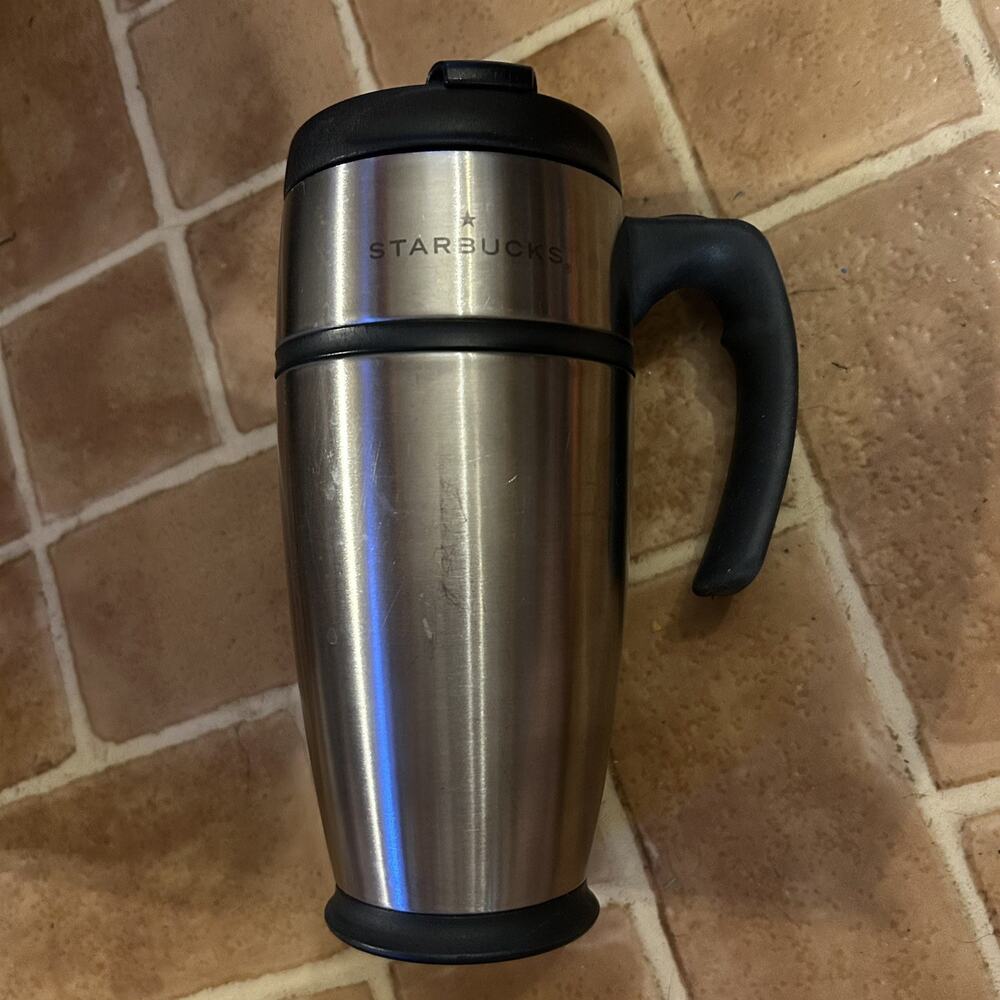 Starbucks Vintage Stainless Steel Travel Tumbler 16oz Barista Preowned